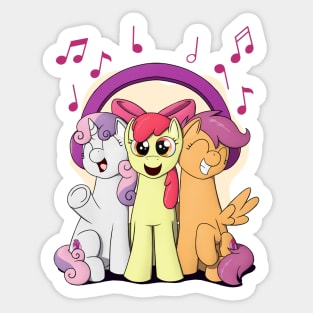 Cutie Mark Crusaders with Headphones Sticker